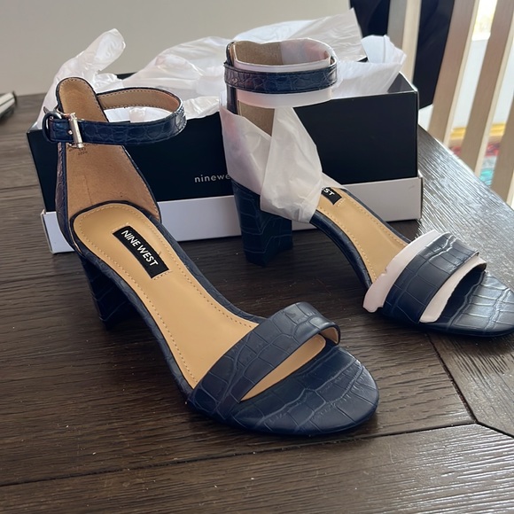 Nine West Blue Sandal Heels - Picture 2 of 5